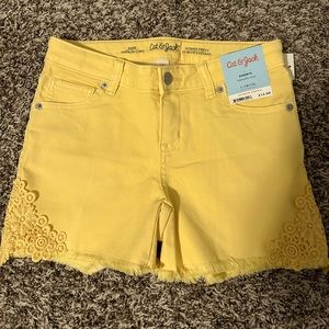 Girls Yellow Cat and Jack Jean Shorts